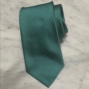 Turnbull & Asser Green Herringbone Tie